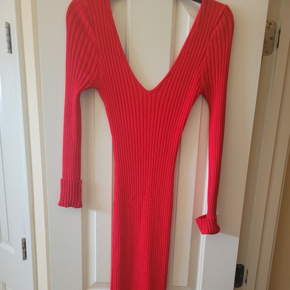 Sexy red midi dress - Picture 1 of 4